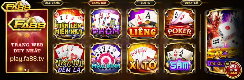 Khám phá kho game bài đổi thưởng hấp dẫn tại Fa88